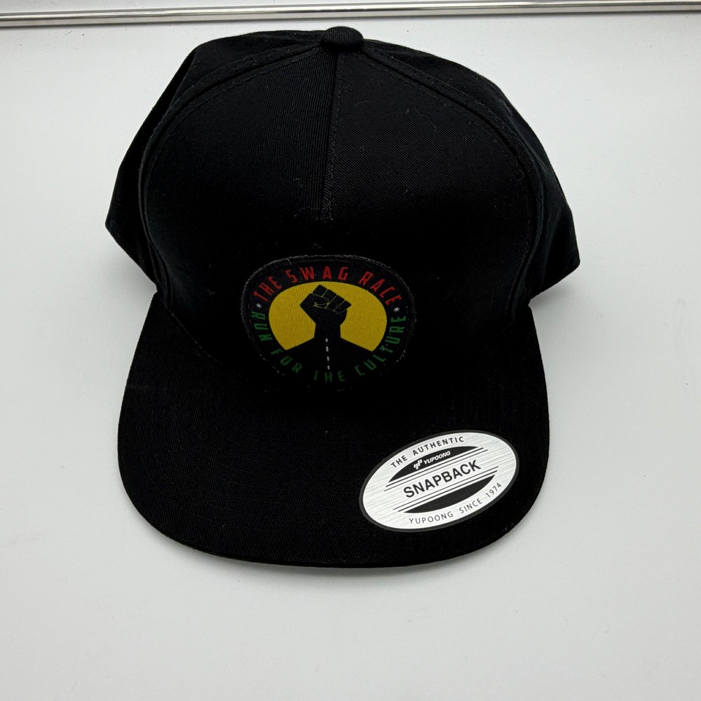 The Swag Race Run For The Culture Yupoong Snapback Hat Black Green Underbrim Cap
